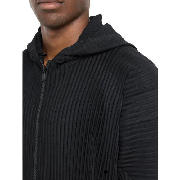 HOMME PLISSE ISSEY MIYAKE Men's Pleated Polyester Zip Hoodie - Picture 3 of 11
